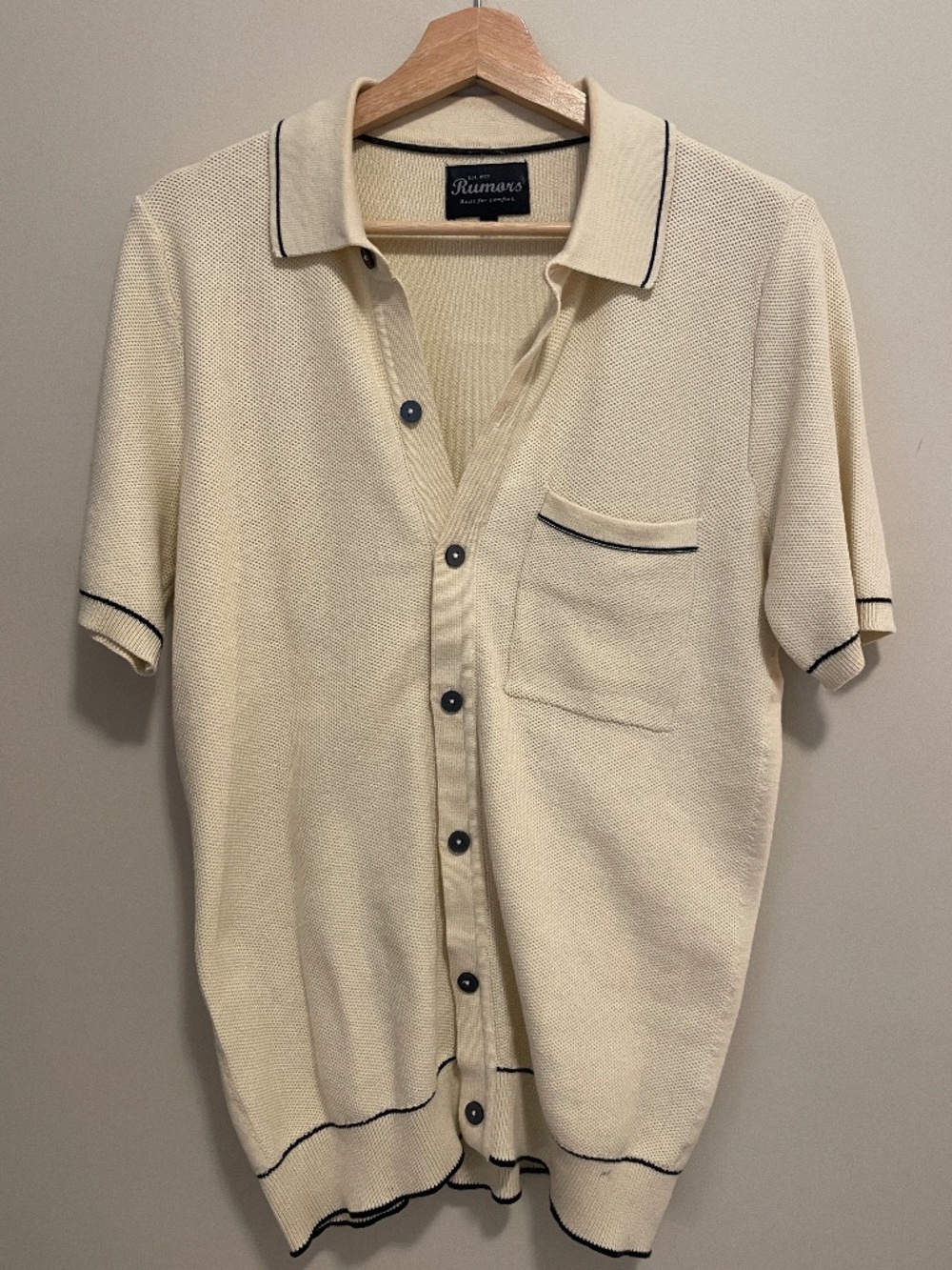 Knit Button-Down Short Sleeve Shirt